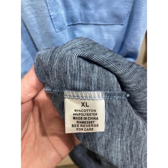 Galaxy By Harvic Shirt Mens XL Blue Pocket New With Tags - Picture 5 of 10